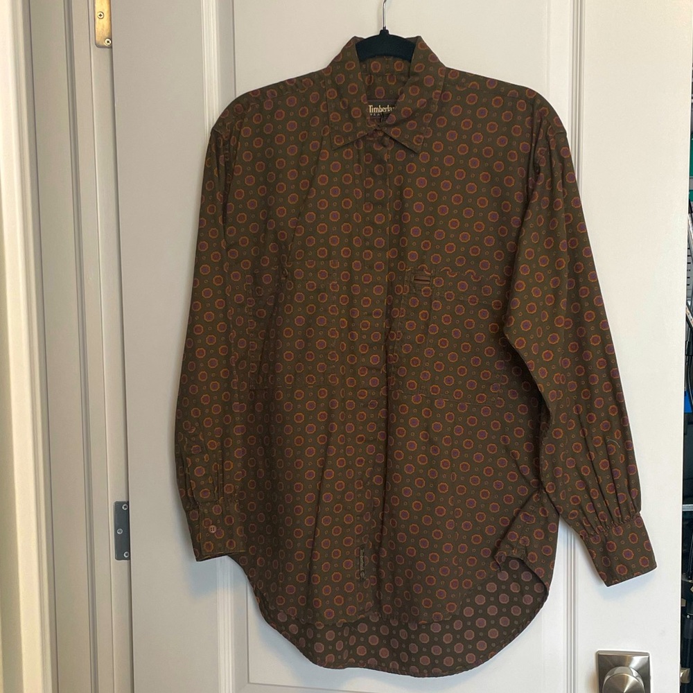Vintage Timberland Medallion Print Button Up